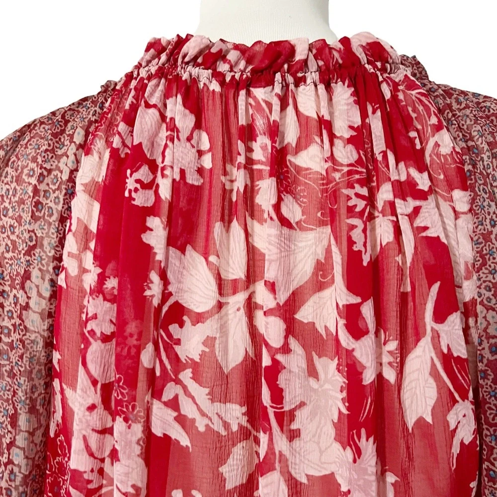 Free People Hendrix‎ Printed Top in Red